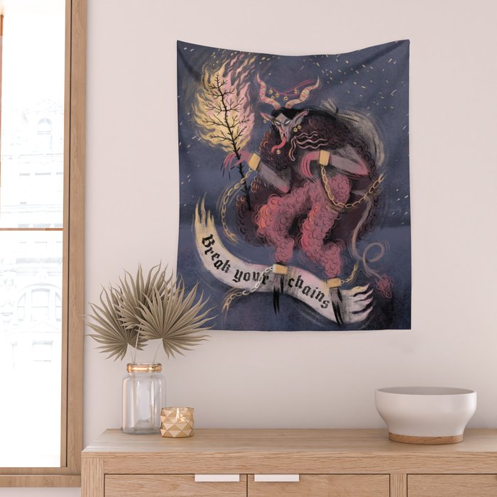 Krampus â Break your Chains! Wall Tapestry Gallery Image 2