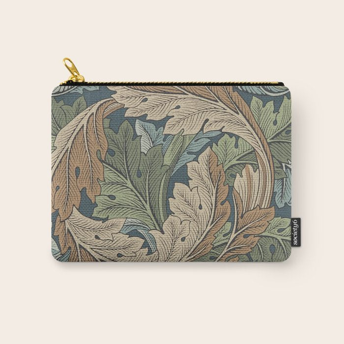 William Morris Acanthus Leaves Slate Blue Thyme Vintage Pattern Carry All Pouch Gallery Image 1