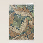 William Morris Acanthus Leaves Slate Blue Thyme Vintage Pattern Stationery Card Gallery Image 2