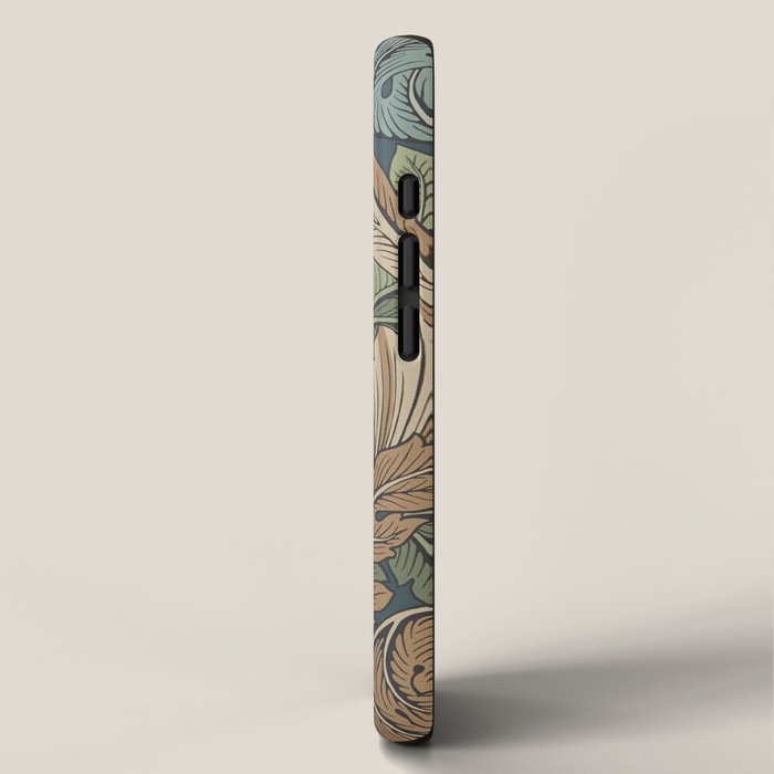 William Morris Acanthus Leaves Slate Blue Thyme Vintage Pattern iPhone Case Gallery Image 2