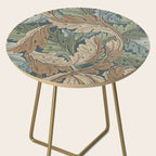 William Morris Acanthus Leaves Slate Blue Thyme Vintage Pattern Side Table Gallery Image 2