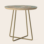 William Morris Acanthus Leaves Slate Blue Thyme Vintage Pattern Side Table Gallery Image 1