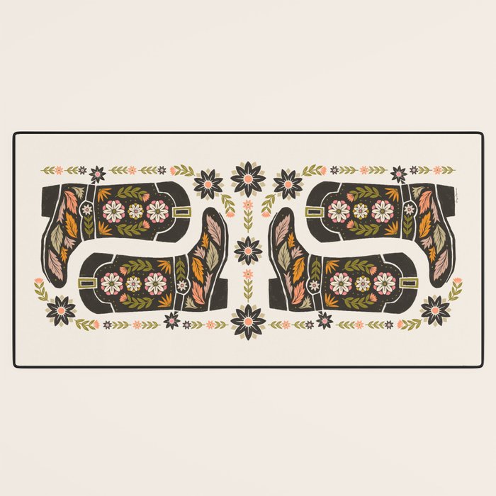 Cowboy boots and flowers Desk Mat Gallery Image 3