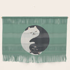 Hidden cat 26g Green yin yang hug Wall Hanging Gallery Image 1