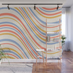 Wavy Stripes XXIII - Retro Summer Wall Mural Gallery Image 1