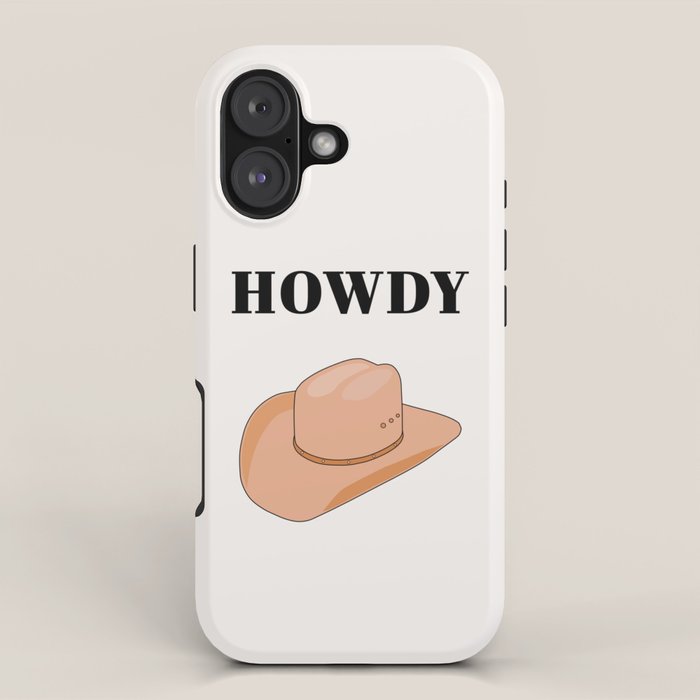 Howdy - Cowboy Hat Neutral Beige iPhone Case Gallery Image 1