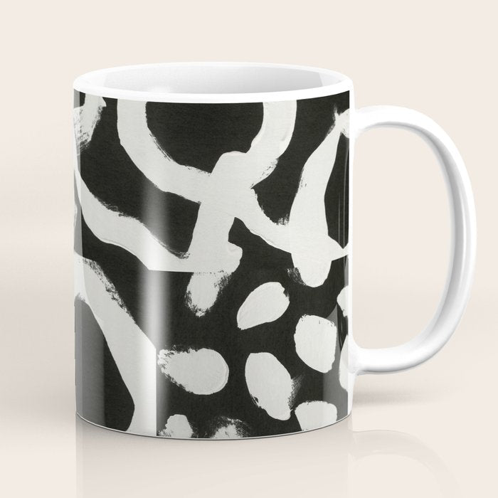 Black & White Abstract Collage #1 Coffee Mug Gallery Image 1