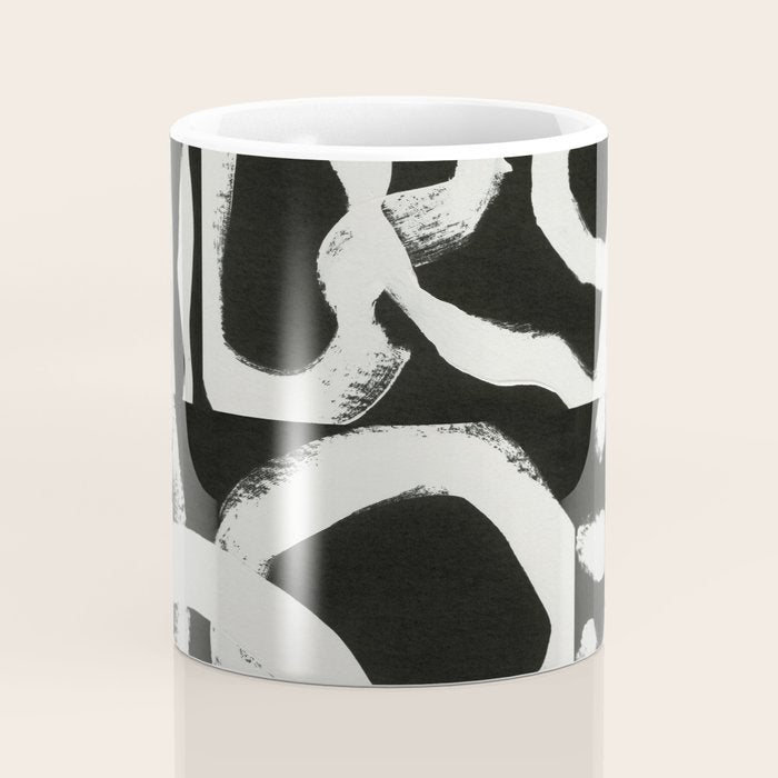 Black & White Abstract Collage #1 Coffee Mug Gallery Image 4