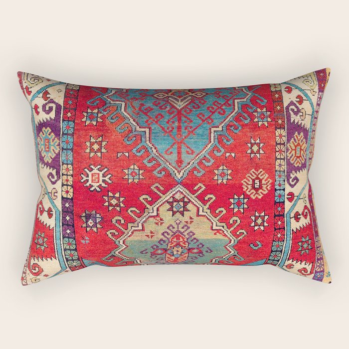 Anatolian Village Rug Print Rectangular Pillow Gallery Image 2