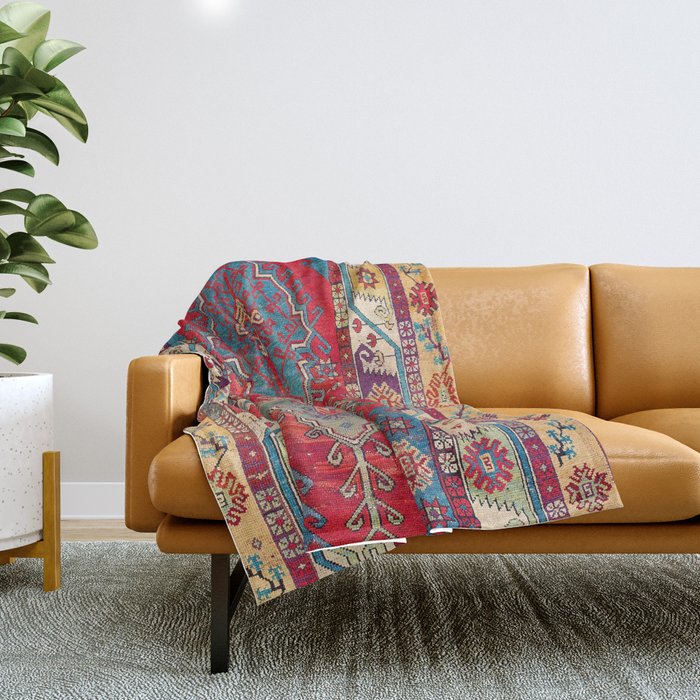 Anatolian Village Rug Print Throw Blanket Gallery Image 1
