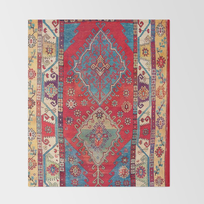 Anatolian Village Rug Print Throw Blanket Gallery Image 2