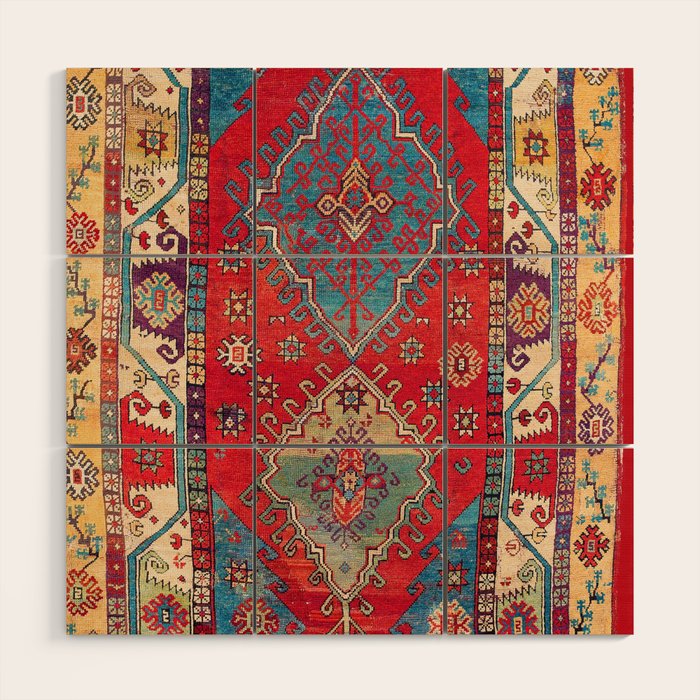 Anatolian Village Rug Print Wood Wall Art Gallery Image 1