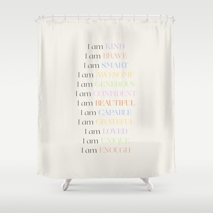 Affirmations | Daily SelfLove Shower Curtain Gallery Image 1