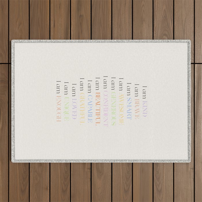 Affirmations | Daily SelfLove Outdoor Rug Gallery Image 1