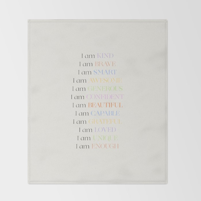 Affirmations | Daily SelfLove Throw Blanket Gallery Image 2