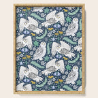 Snowy Owls on a Snowy Eve Serving Tray Gallery Image 1