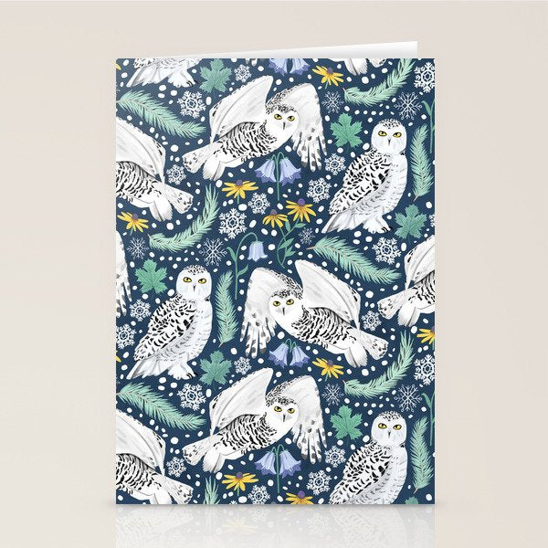 Snowy Owls on a Snowy Eve Stationery Card Gallery Image 1