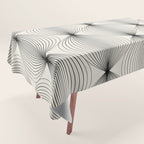 Geometric Orb Pattern - Black and White Tablecloth Gallery Image 1