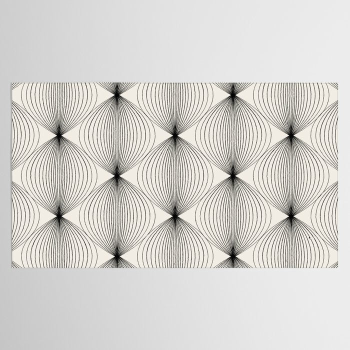 Geometric Orb Pattern - Black and White Tablecloth Gallery Image 2