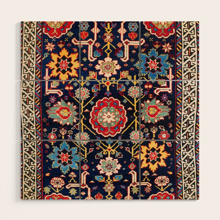 Shirvan Caucasian Afshan Antique Rug Print Wood Wall Art Gallery Image 1