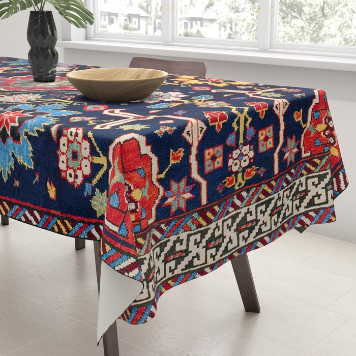 Shirvan Caucasian Afshan Antique Rug Print Tablecloth Gallery Image 3