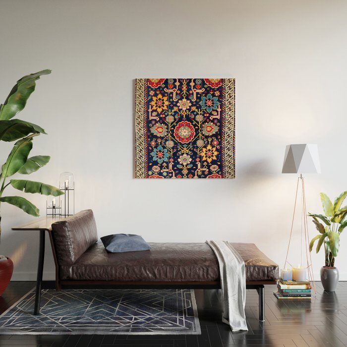 Shirvan Caucasian Afshan Antique Rug Print Wood Wall Art Gallery Image 2