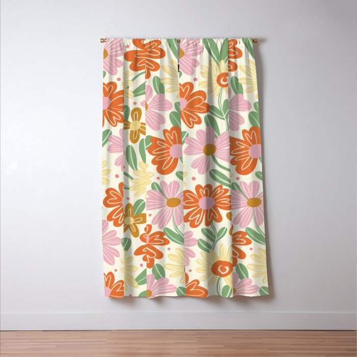 Floral Pastel Window Curtain Gallery Image 3