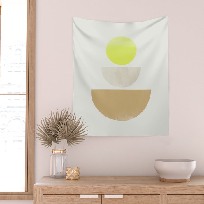 Balancing Shapes NO.1 | Neon Wall Tapestry Gallery Image 2
