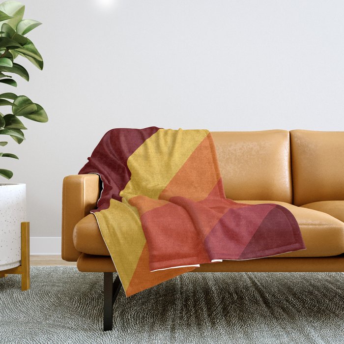 Retro 70s Color Palette II Throw Blanket Gallery Image 1