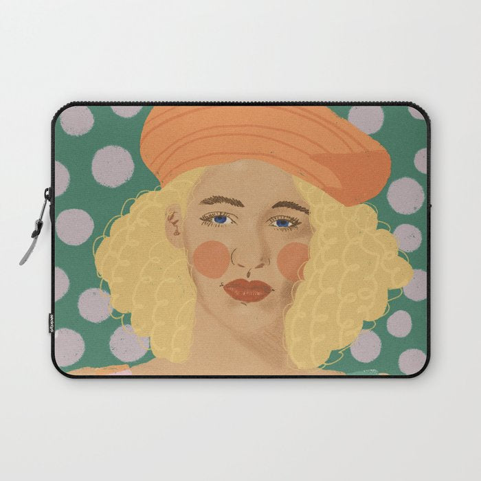 Beret girl Laptop Sleeve Gallery Image 1
