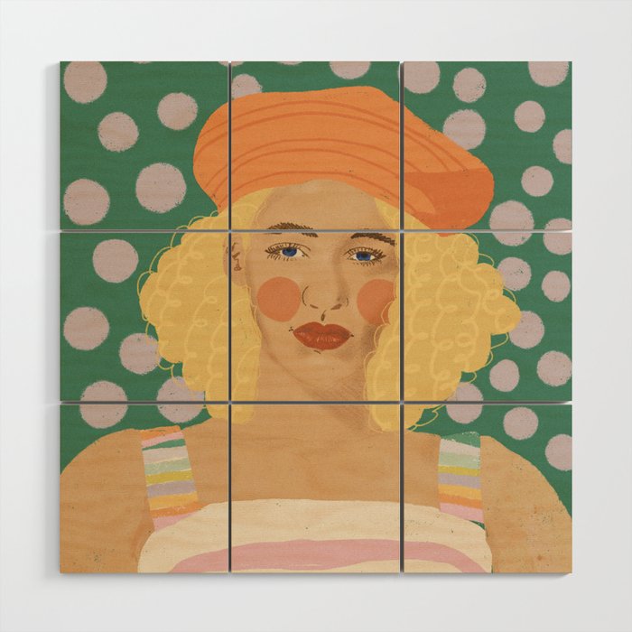 Beret girl Wood Wall Art Gallery Image 1