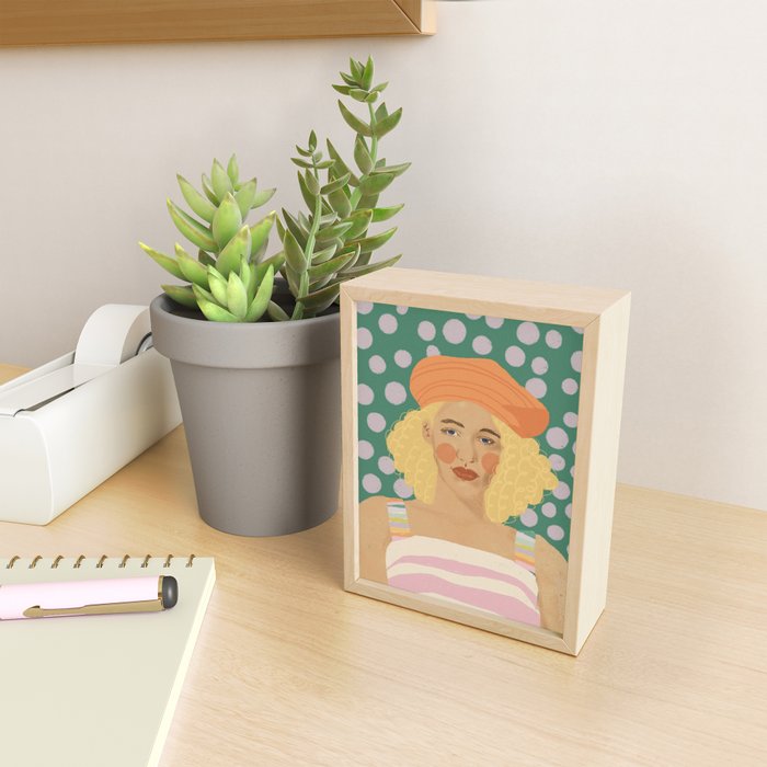 Beret girl Mini Art Print Gallery Image 2