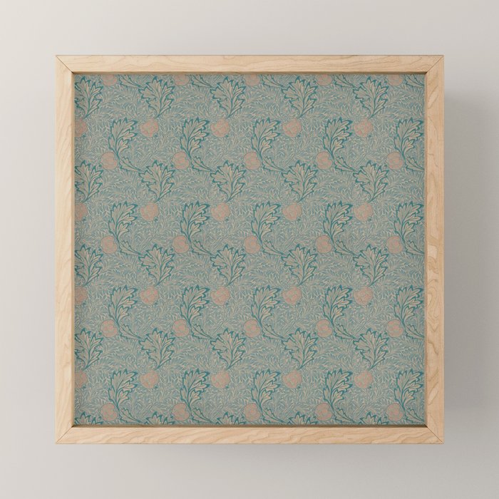 William Morris Apple Indigo Antique Gold Pattern Mini Art Print Gallery Image 1