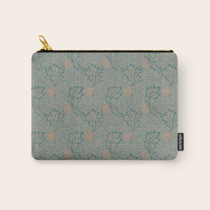 William Morris Apple Indigo Antique Gold Pattern Carry All Pouch Gallery Image 1
