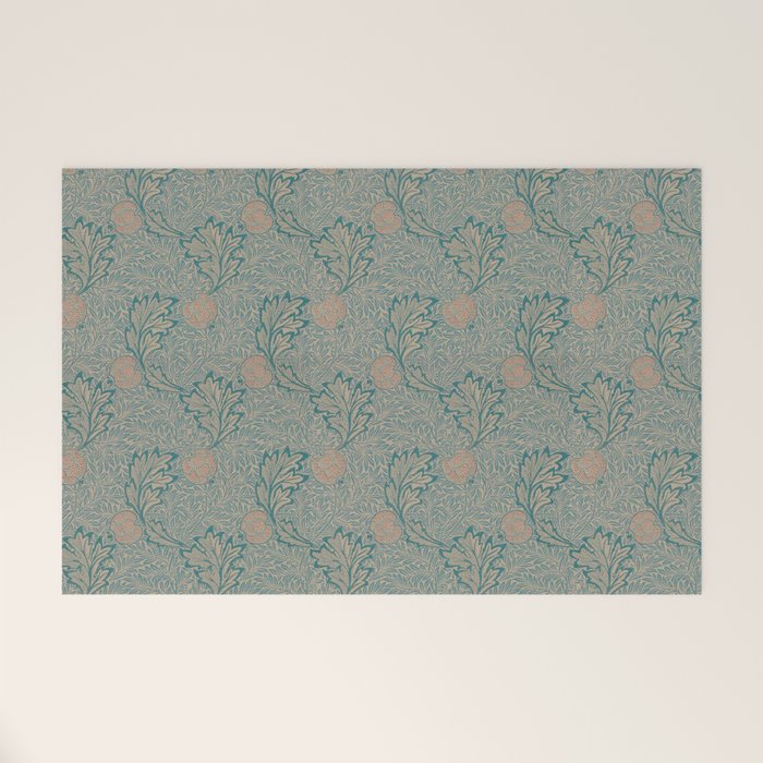 William Morris Apple Indigo Antique Gold Pattern Welcome Mat Gallery Image 1