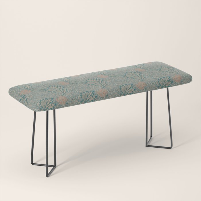 William Morris Apple Indigo Antique Gold Pattern Bench Gallery Image 1