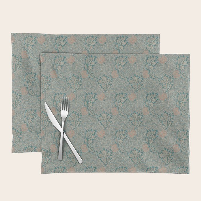 William Morris Apple Indigo Antique Gold Pattern Placemat Gallery Image 1