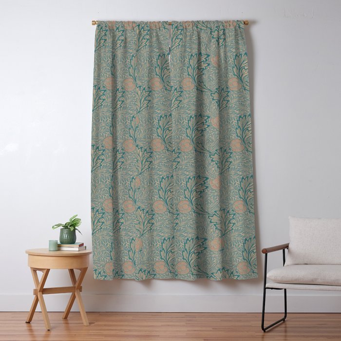 William Morris Apple Indigo Antique Gold Pattern Window Curtain Gallery Image 5
