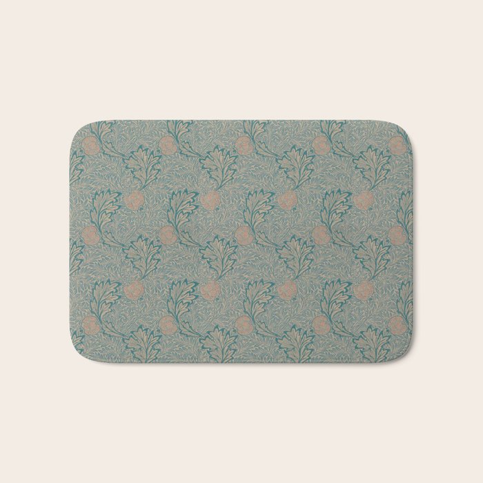 William Morris Apple Indigo Antique Gold Pattern Bath Mat Gallery Image 1