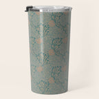 William Morris Apple Indigo Antique Gold Pattern Travel Mug Gallery Image 3