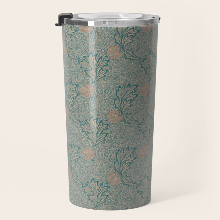 William Morris Apple Indigo Antique Gold Pattern Travel Mug Gallery Image 3