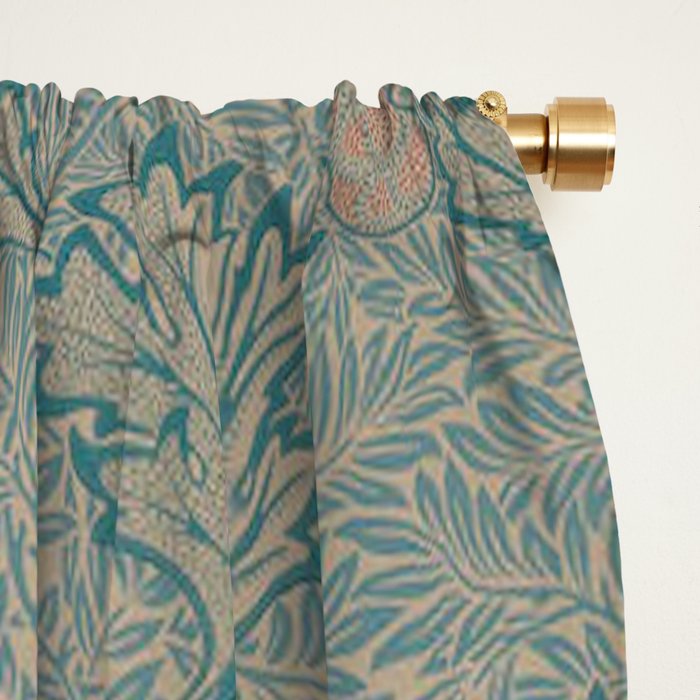 William Morris Apple Indigo Antique Gold Pattern Window Curtain Gallery Image 2