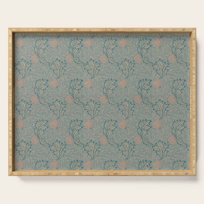 William Morris Apple Indigo Antique Gold Pattern Serving Tray Gallery Image 1