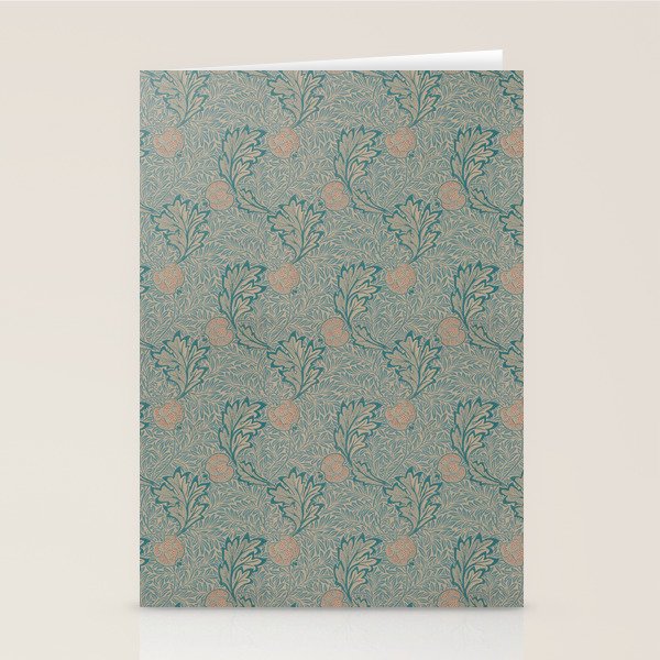 William Morris Apple Indigo Antique Gold Pattern Stationery Card Gallery Image 2