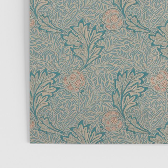 William Morris Apple Indigo Antique Gold Pattern Poster Gallery Image 3