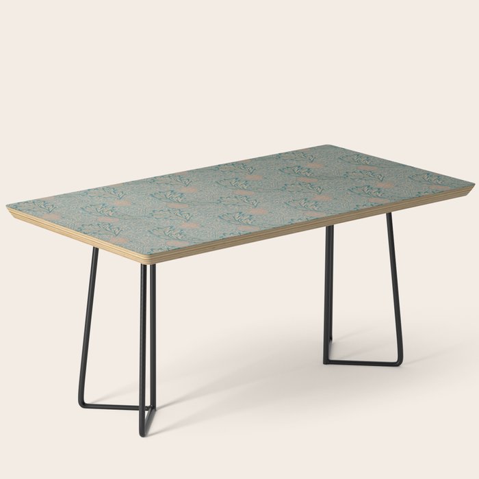 William Morris Apple Indigo Antique Gold Pattern Coffee Table Gallery Image 1