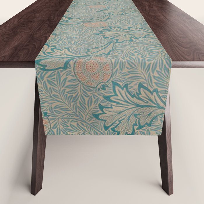 William Morris Apple Indigo Antique Gold Pattern Table Runner Gallery Image 1