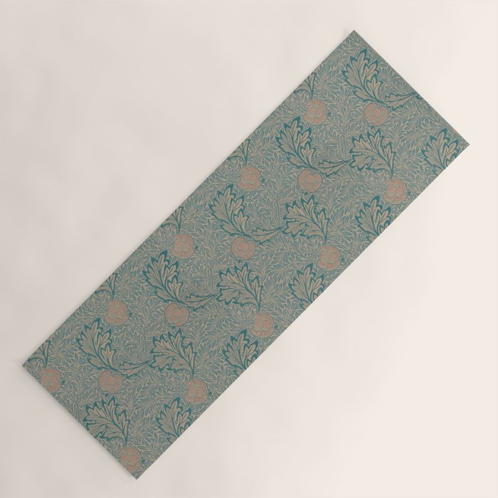 William Morris Apple Indigo Antique Gold Pattern Yoga Mat Gallery Image 1