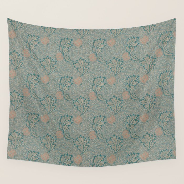 William Morris Apple Indigo Antique Gold Pattern Wall Tapestry Gallery Image 4