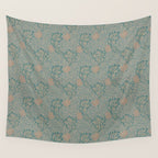 William Morris Apple Indigo Antique Gold Pattern Wall Tapestry Gallery Image 4